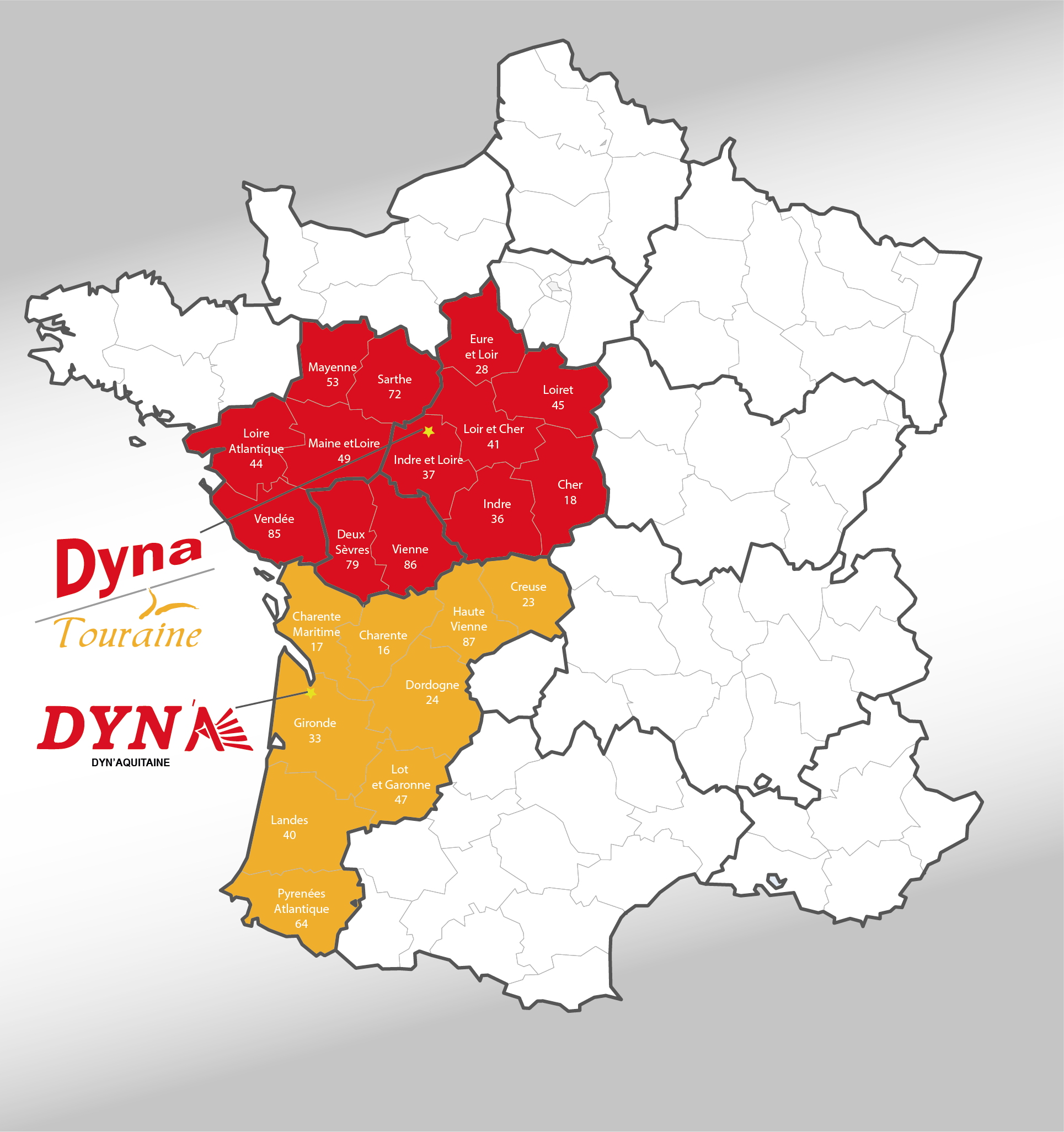 DYNA-TOURAINE - SANY - CARTE DE FRANCE